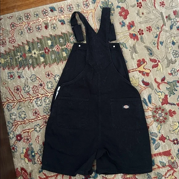 Dickies Black Short Overalls with adorable Kitty Cat Iron On - Picture 4 of 4